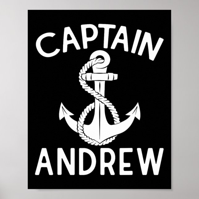 Poster Captain Andrew Boating Boat Yacht Ship Anchor  (Frente)