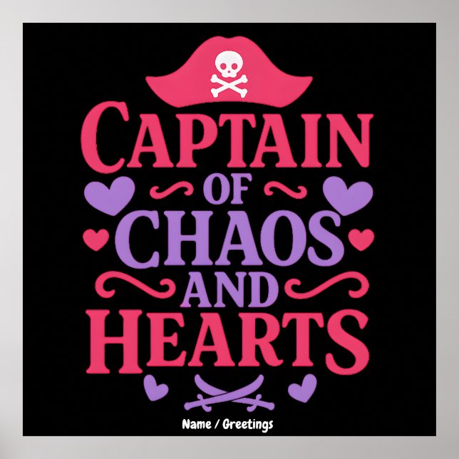 Poster Captain of Chaos and Hearts Pirate Graphic (Frente)