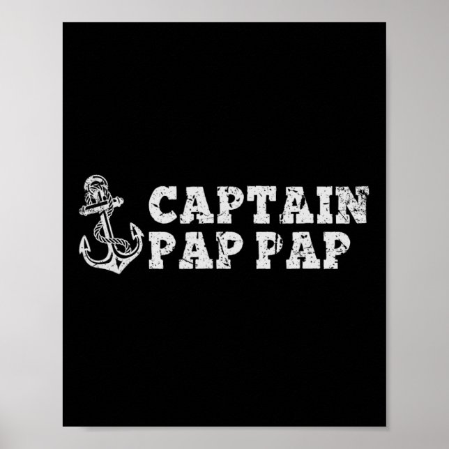 Poster Captain Pap-pap Sailing Boating Pappap Boat Anchor (Frente)