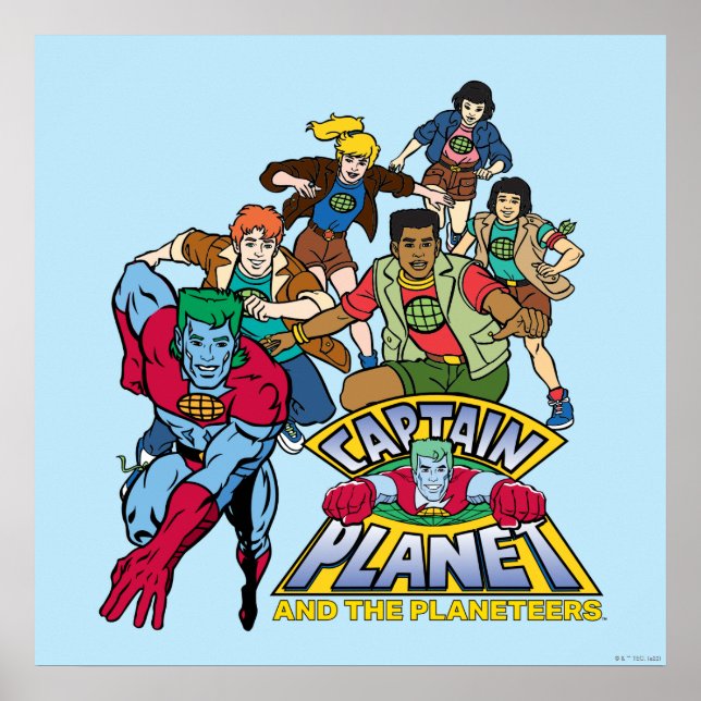 Poster Captain Planet & the Planeteers Group Logo Graphic (Frente)