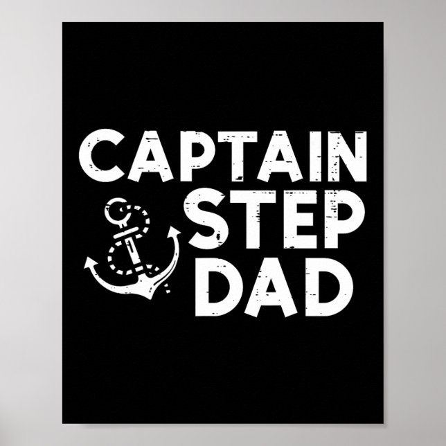Poster Captain Step Dad Boat Owner Family Stepdad Stepfat (Frente)