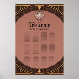 Poster Captivação e representação artística de um tigre