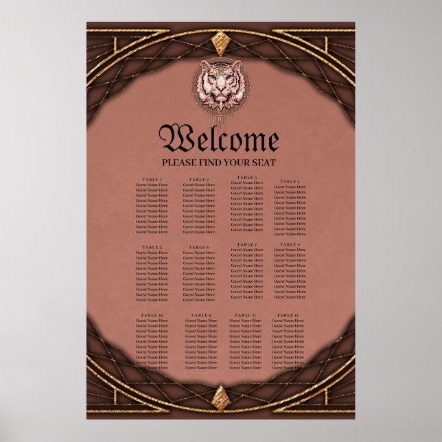 Poster Captivação e representação artística de um tigre (Frente)