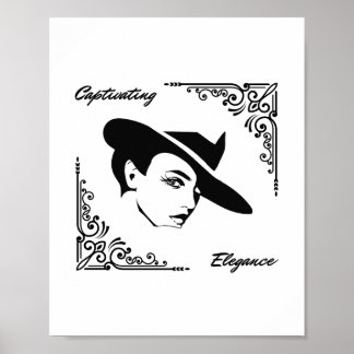 Poster Captivando a Elegância Linda Mulher Moderna
