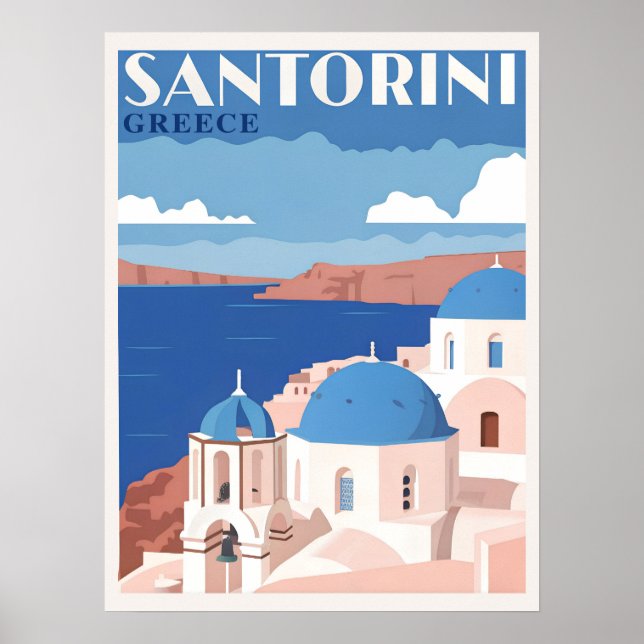 Poster Captivando a Grécia Santorini (Frente)