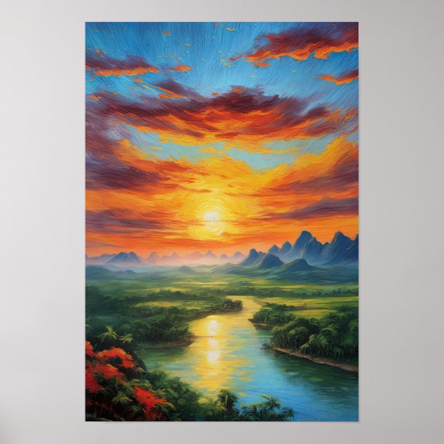 Poster Captivando Crimson Sunset (Frente)