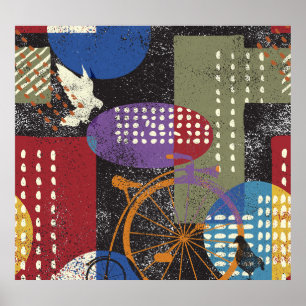 Poster Captura de Grunge: Textura de Vintage sem costura