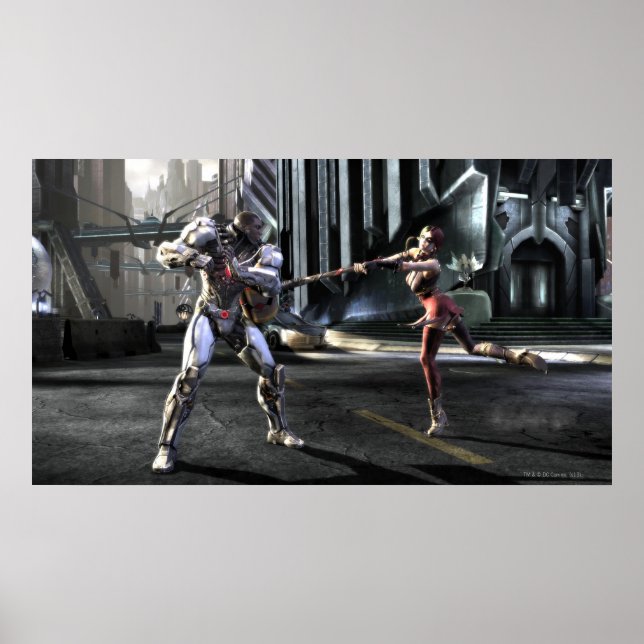 Pôster Captura de tela: Cyborg vs Harley (Frente)