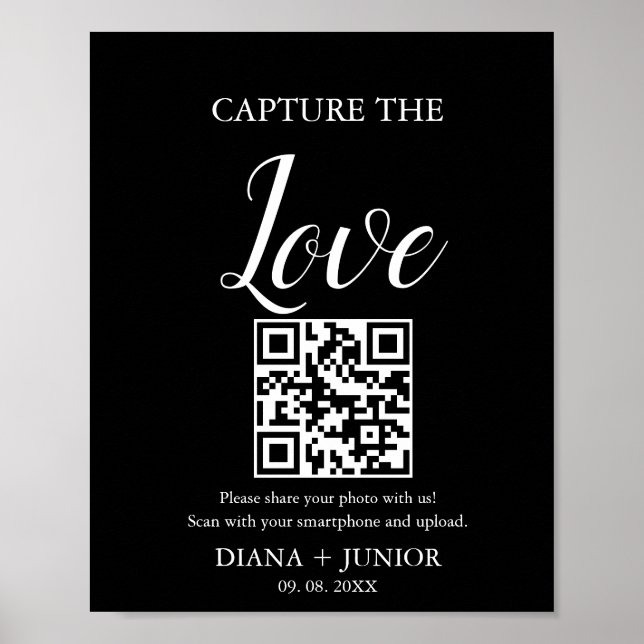 Poster Captura Moderna O Sinal de Código QR de Casamento  (Frente)