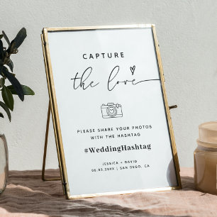 Poster Captura Moderna - Sinal de Hashtag de Casamento de
