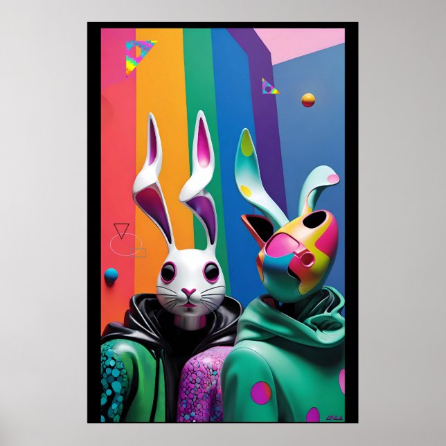 Poster Capturado em um momento coelho (Frente)