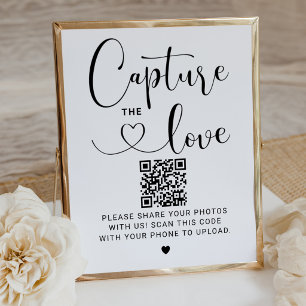 Poster Capturar o Amor Moderno Script QR Foto