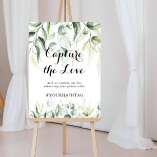 Poster Capture a Hashtag Love Watercolor Eucalyptus