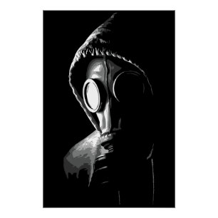 Pôster Capuz Misterioso de Máscara de Gás
