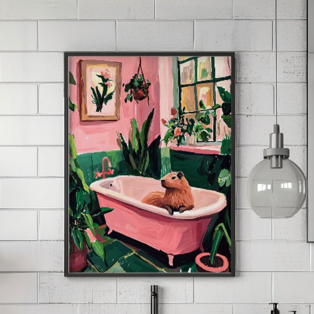 Poster capybara (Add a splash of whimsy to your space with this Capybara Cute art print,)