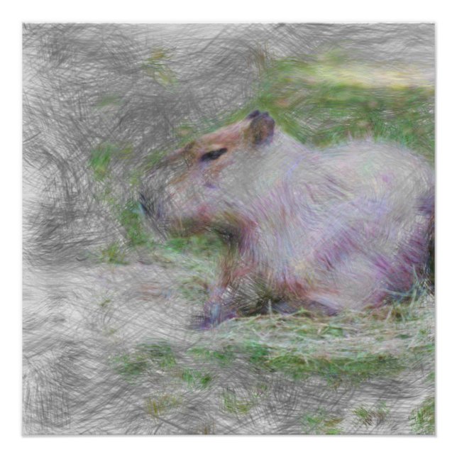 Pôster capybara artística (Frente)