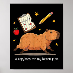 Poster Capybara Ate My Lessler Plan Professer Back T