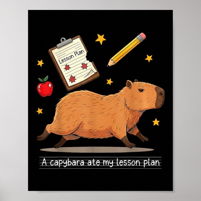Poster Capybara Ate My Lessler Plan Professer Back T (Frente)
