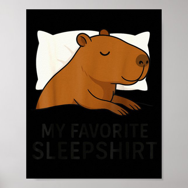 Poster Capybara Favorite Sleepshirt Sleeng Pajamas Boys G (Frente)