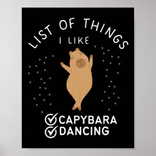 Poster Capybara Funny Dance Lover Capybara Graphic Dancin