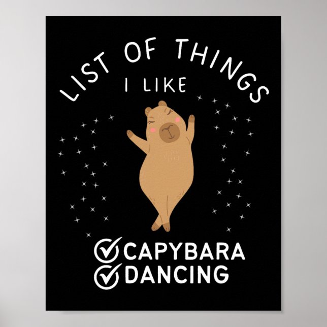 Poster Capybara Funny Dance Lover Capybara Graphic Dancin (Frente)