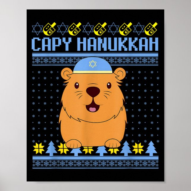 Poster Capybara Hanukkah Capy Hanukkah Chanukah Jewish Ki (Frente)