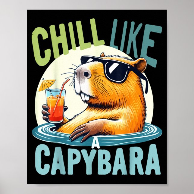Poster Capybara Holidays - Funny Quote Gift Zen Fashion D (Frente)