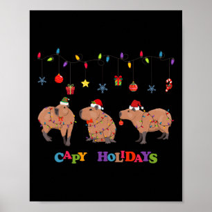 Poster Capybara Merry Christmas