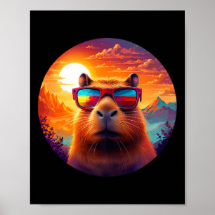 Poster Capybara Mountain Nature Animal Willife Forest Ou