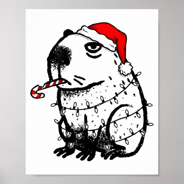 Poster Capybara Smoking Christmas Ugly Cigarette Gen Z  (Frente)