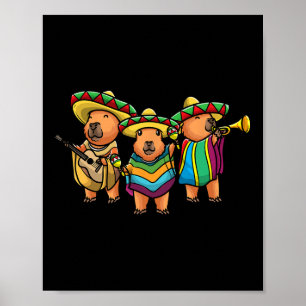 Poster Capybyra Cinco De Mayo Músico Bynd Mexicano Crianç