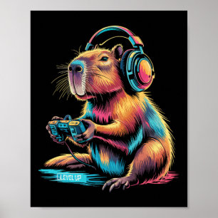 Poster Capyra Divertido Video Gamer Capyra