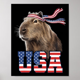 Poster Capyra Usa Bandeira Patriótica Americana Homens Mu