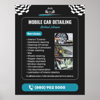 Poster Car Wash Auto Detailing