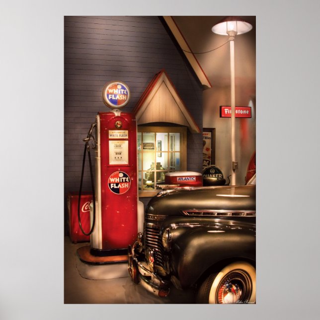 Pôster Car - White Flash Gasoline (Frente)