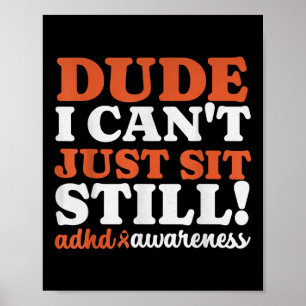 Poster Cara Adhd Consciência Para Meninos Meninos Meninas