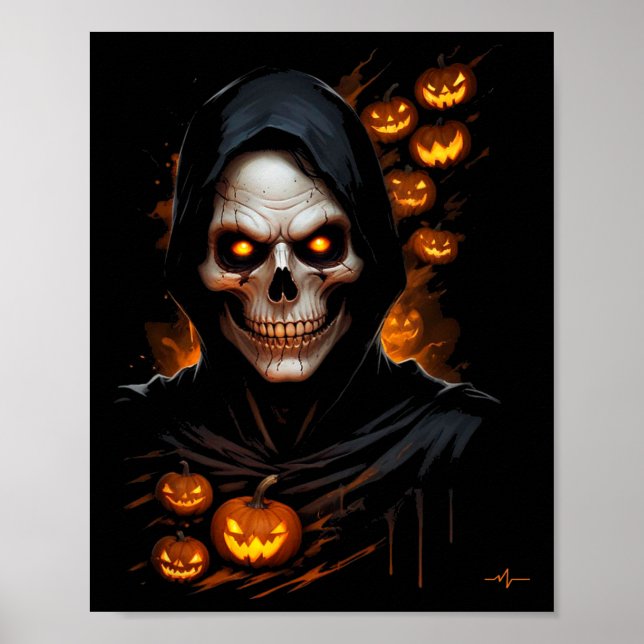 Poster Cara Assustadora Halloween Figurume T-shir (Frente)
