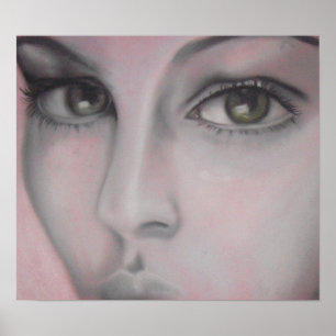 Pôster Cara colhida carvão vegetal