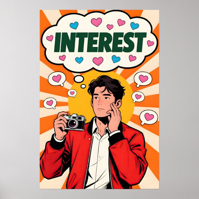 Poster Cara com Câmera Pop Art (Frente)