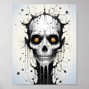 Poster Cara de Abstrato de Halloween de fantasia assustad