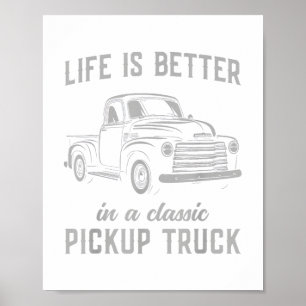 Poster Cara de Caminhonete Clássica Vintage