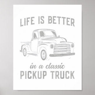 Poster Cara de Caminhonete Clássica Vintage