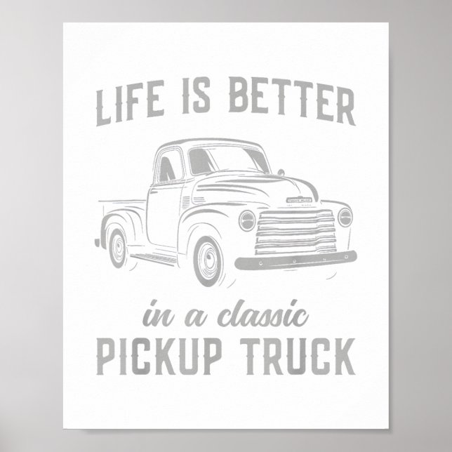 Poster Cara de Caminhonete Clássica Vintage (Frente)