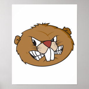 Pôster cara de castor irritado