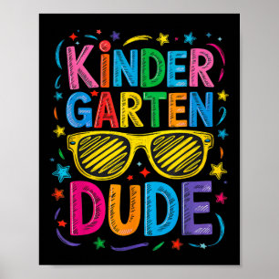 Poster Cara de Jardim de Infância Engraçado Primeiro Dia