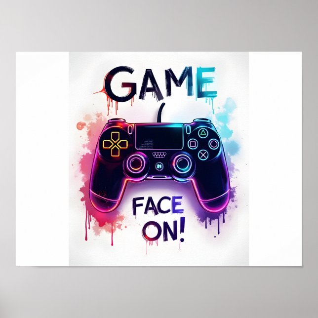 Poster Cara De Jogo Ligado! Arte da controladora (Frente)