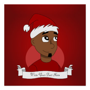 Pôster cara de natal desenho animado
