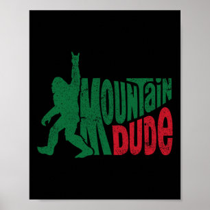 Poster Cara do Montanhista Divertido Bigfoot Sasquatch Ro