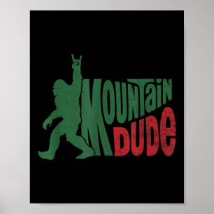 Poster Cara do Montanhista Divertido Pé Grande Sasquatch