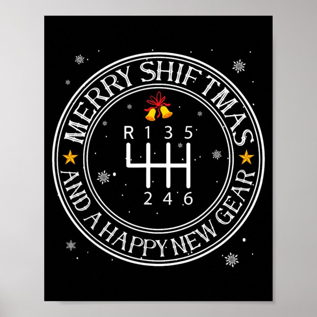 Poster Cara do Shiftmas Carro Cara Mecânico Engraçado Nat (Frente)
